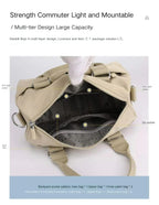 NNEDSZ 0486# Green Multifunctional Nylon Shoulder Bag - Lightweight and Spacious Handbag for Women, 27x18x14cm-4