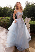 Embellished A-Line Tulle Ball Gown-3
