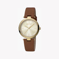 Esprit Women's Brown Leather Watch, Champagne Dial | ES1L314L0025-0