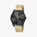 Esprit Men's Gold Stainless Steel Watch, Black Dial | Es107523003-0