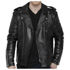 Men’s Motorcycle Fashion Leather Jacket-1