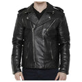 Men’s Motorcycle Fashion Leather Jacket-0