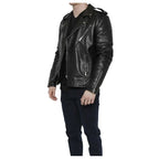 Men’s Motorcycle Fashion Leather Jacket-3